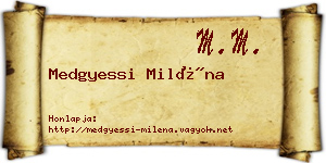 Medgyessi Miléna névjegykártya